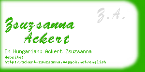 zsuzsanna ackert business card